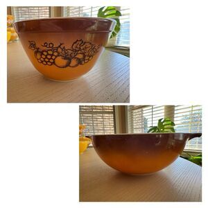 Pyrex 401 444 Old Orchard 70s vintage brown ombré fruit bowl